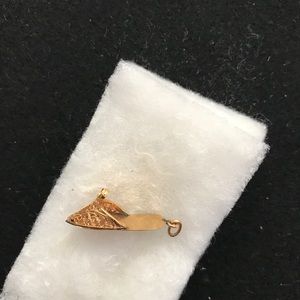 Gold Asian slipper charm
